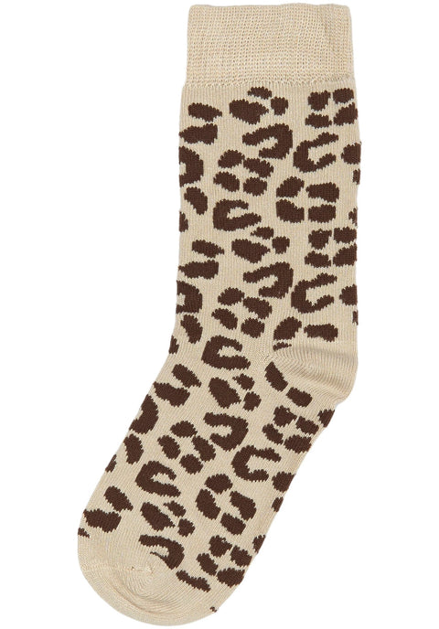 MINIPOP Strümpfe beige mit braunem Leopardenmuster