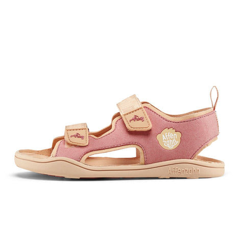 A pink vegan airy flamingo sandal by AFFENZAHN for barefoot comfort