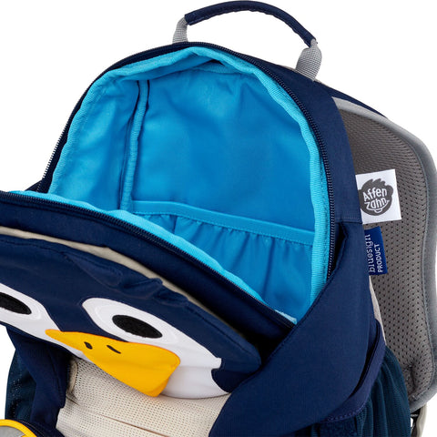 Large penguin-themed AFFENZAHN backpack with adjustable straps and multiple compartments