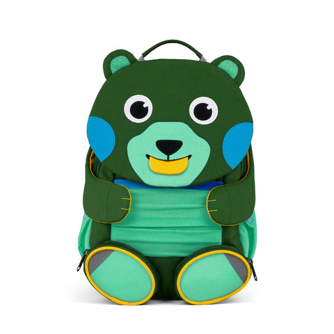 Large eco-friendly Affenzahn backpack featuring a creative bear design