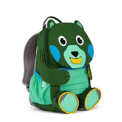 Large, eco-friendly AFFENZAHN backpack featuring a creative bear design for kids