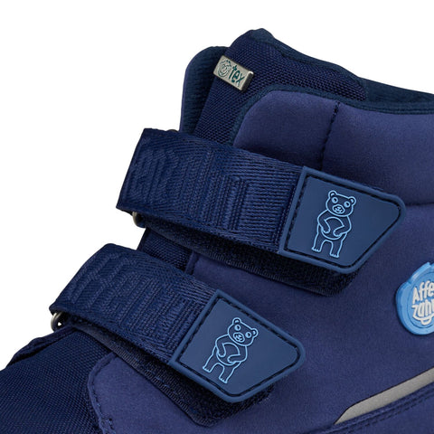 Vegan dark blue AFFENZAHN TEX Stiefel COMFY VEGAN BÄR featuring comfortable and sustainable design for children