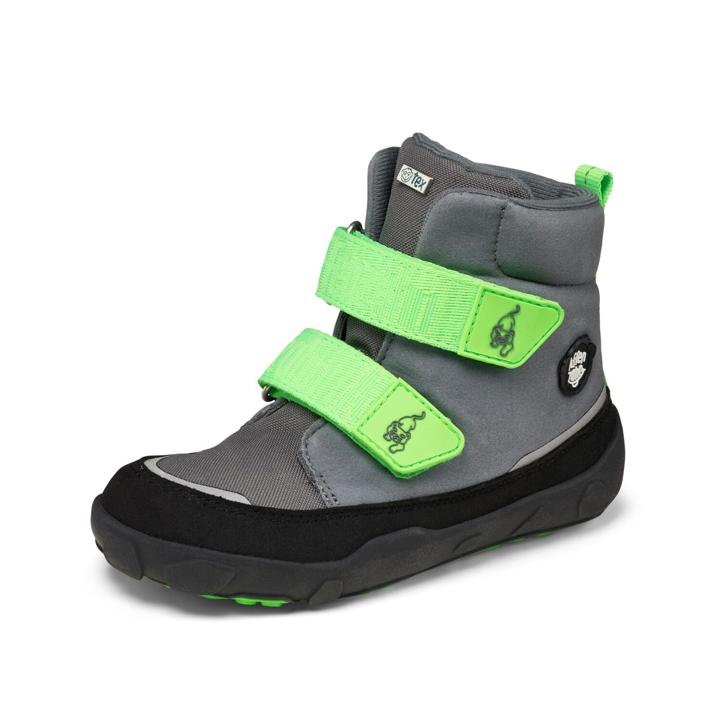 High-quality AFFENZAHN TEX Stiefel COMFY VEGAN PANTHER in black, grey, and neon green