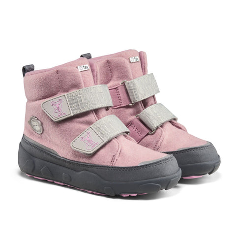 Adorable pink and grey AFFENZAHN TEX Stiefel COMFY WOOL KOALA boots for kids