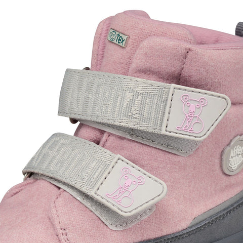 Adorable pink and grey AFFENZAHN TEX Stiefel COMFY WOOL KOALA boots with cozy wool lining