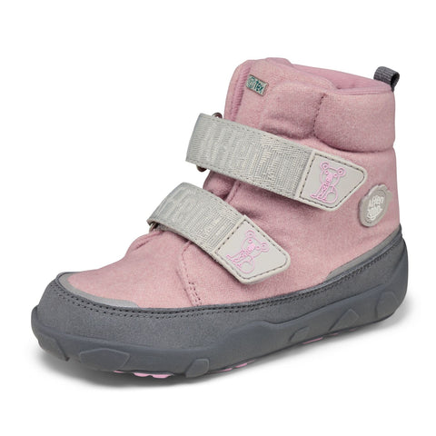 Adorable AFFENZAHN TEX Stiefel COMFY WOOL KOALA in pink and grey color, perfect for keeping little feet warm and cozy during cold weather