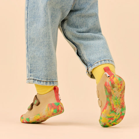 AFFENZAHN Barfuß Halbschuh WALKY AFFENZAHN - beige / braun / bunt by AFFENZAHN