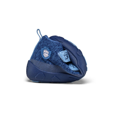 Blaue Knöchelschuhe für kleine Kinder, perfekt für kalte Tage, mit kuscheligem Strickmuster und Elefantenmotiv