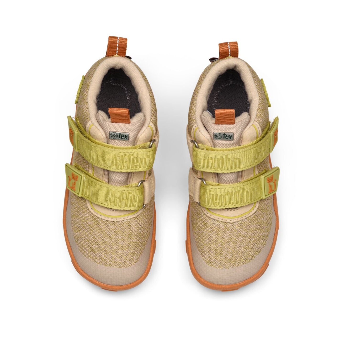 Beiger AFFENZAHN TEX Knöchelschuh mit detailreichen Katzenmotiven und bequemer Passform