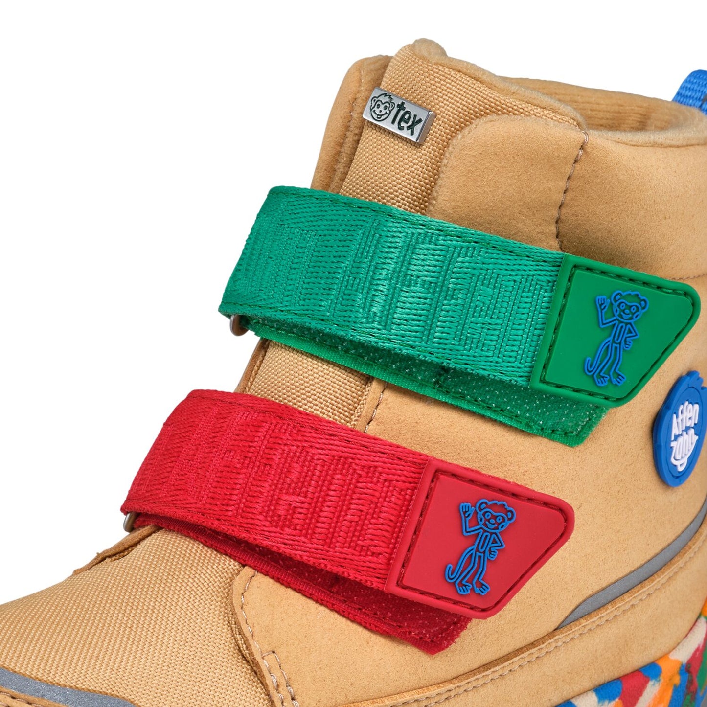 Komfortabler AFFENZAHN TEX Stiefel für Kinder, vegan und in beigem und buntem Design