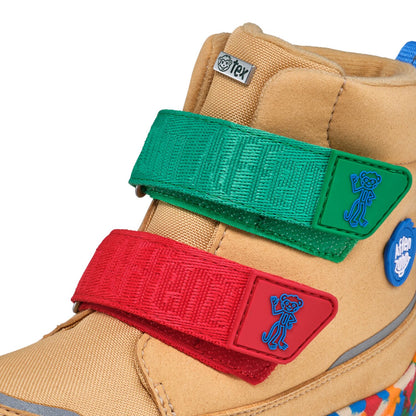 Komfortabler AFFENZAHN TEX Stiefel für Kinder, vegan und in beigem und buntem Design