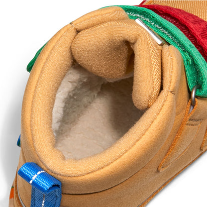 Veganer AFFENZAHN TEX Stiefel COMFY für langanhaltenden Komfort, beiges und buntes Muster