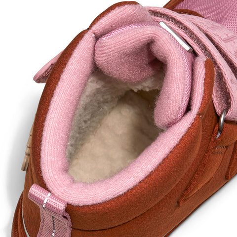 Affenzahn TEX COMFY VEGAN REH Stiefel in einer stilvollen braun-rosa Kombination für Kinder