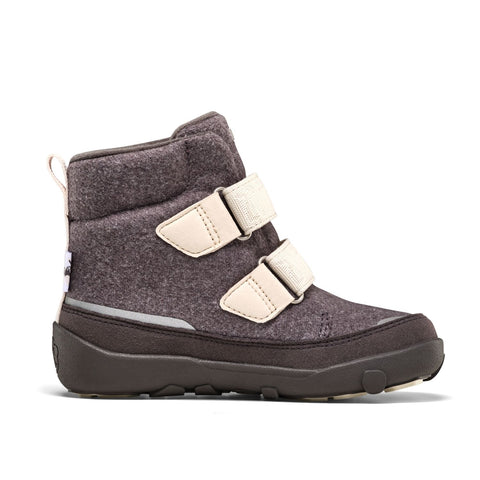 Warme und gemütliche AFFENZAHN TEX Stiefel aus Wolle mit Nashorn-Motiv in anthrazit und beige