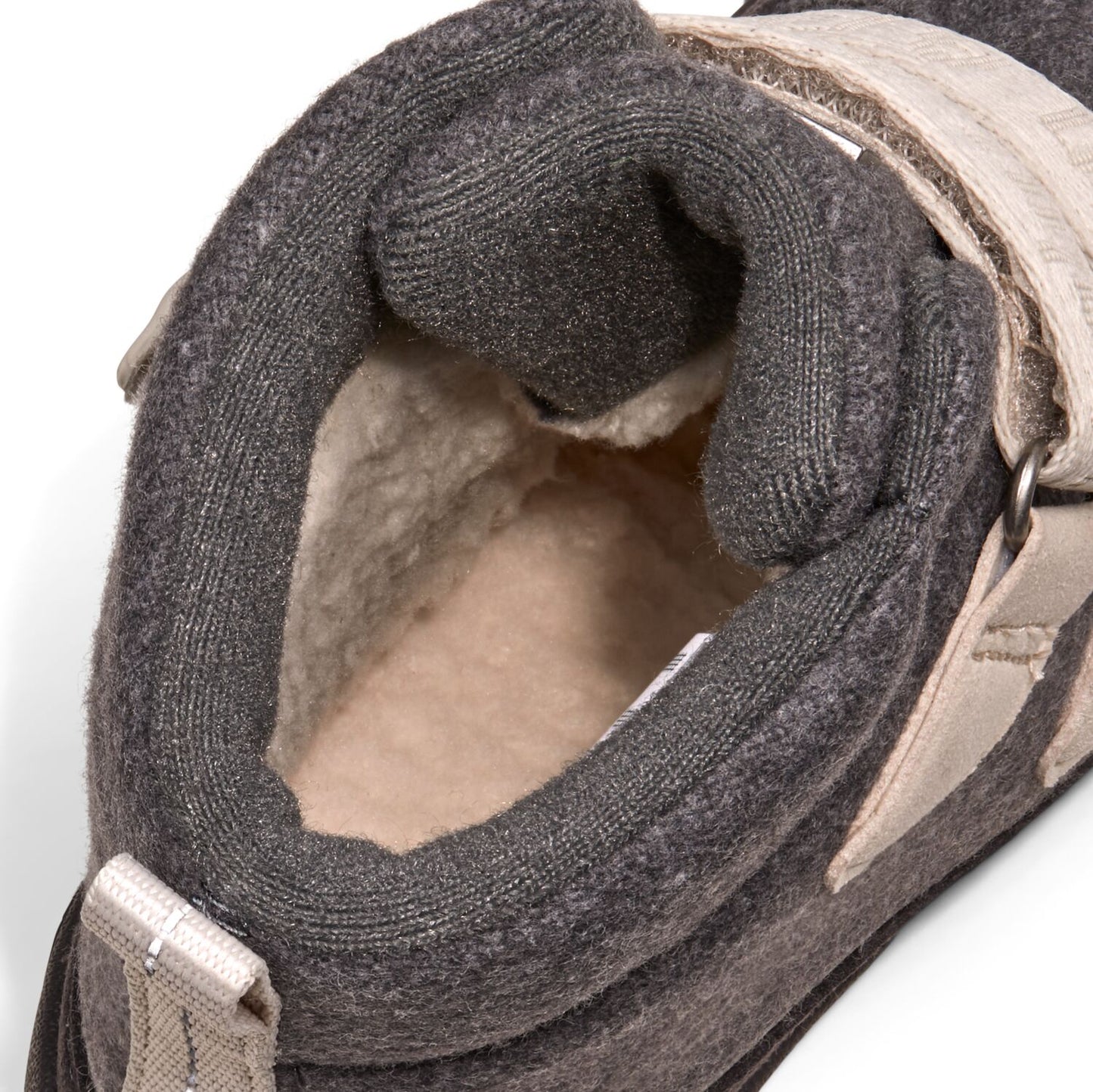 Bequemer und warmer AFFENZAHN TEX Stiefel mit Wolle und Nashorn-Optik in den Farbtönen anthrazit und beige