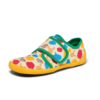 Kindgerechter Hausschuh COTTON MOVY mit Affenmotiv aus Baumwolle, ideal für kalte Tage