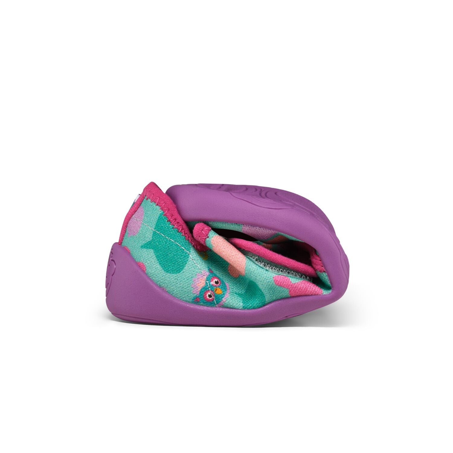 Pflegeleichter AFFENZAHN Hausschuh COTTON MOVY mit Eule-Design, geeignet für alle Hausdienste