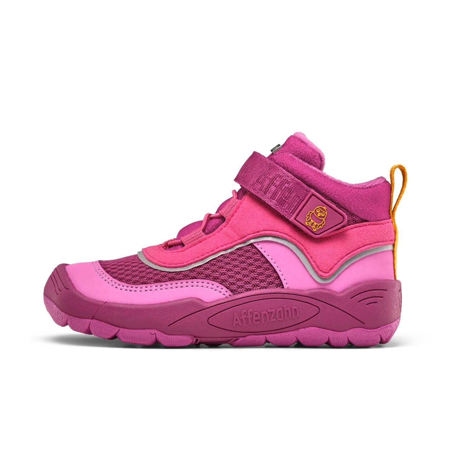 Veganer Knöchelschuh AFFENZAHN TEX mit Vogelmuster in auffälligem Fuchsia