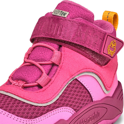 Leichter und bequemer veganer Knöchelschuh mit Vogel-Print in leuchtendem Fuchsia