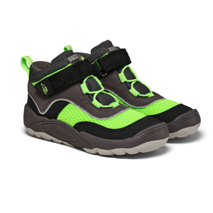 AFFENZAHN TEX Knöchelschuh VEGAN EXPLORY PANTHER in Schwarz mit Neongrün Details