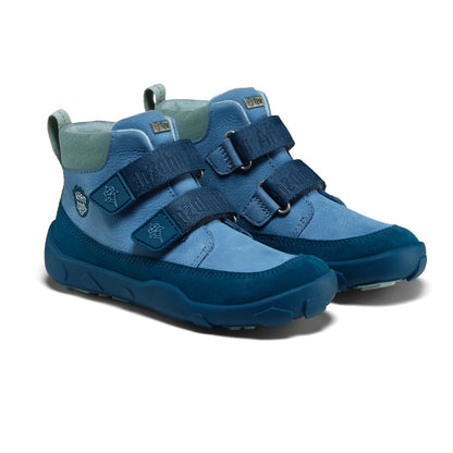 AFFENZAHN TEX Knöchelschuh mit LEDER in Blau und Petrol für Kinder