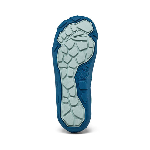 Bequemer und langlebiger Knöchelschuh für Kinder aus Leder mit leuchtenden Details in Blau und Petrolfarben