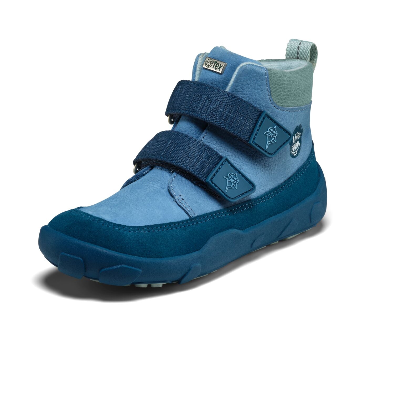 Eleganter Knöchelschuh von AFFENZAHN TEX mit LEDER-Design in Blau und Petrol für bequemes Tragen