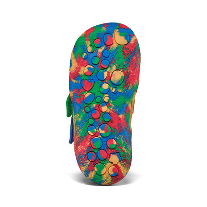 Beiger Leder-Knöchelschuh mit bunten Akzenten von AFFENZAHN TEX, langlebiges Material, perfekt für aktive Kinder, 10 Jahre Erfahrung