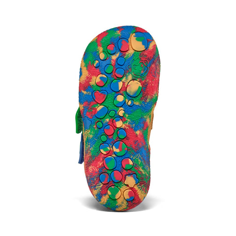 Beiger Leder-Knöchelschuh mit bunten Akzenten von AFFENZAHN TEX, langlebiges Material, perfekt für aktive Kinder, 10 Jahre Erfahrung