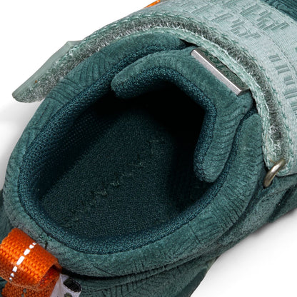 AFFENZAHN TEX Leder-Knöchelschuh in petrol und orange mit innovativem LED-Highlight