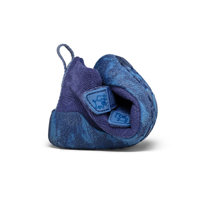 Hochwertiger blauer Leder-Knöchelschuh für Kinder mit LED-Lichtfunktion und charmantem Elefanten-Motiv