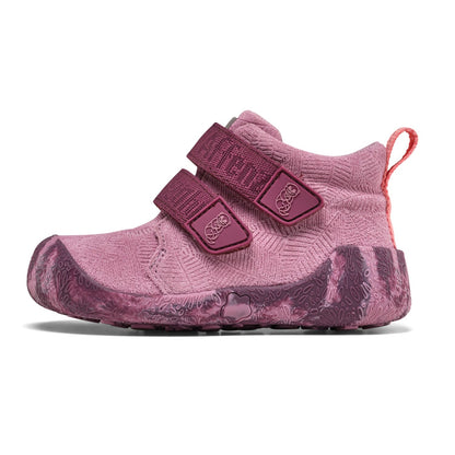 Affenzahn TEX Knöchelschuh mit bunten Stickereien und weichem Leder in lebendigem Lila