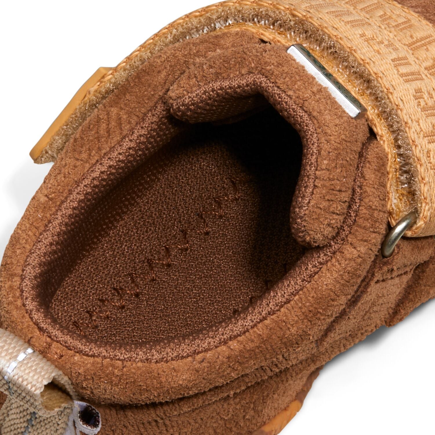 Verschiedene Perspektiven des braunen Leder-Knöchelschuhs mit LEDER TALKY AFFE Motiv für Kinder