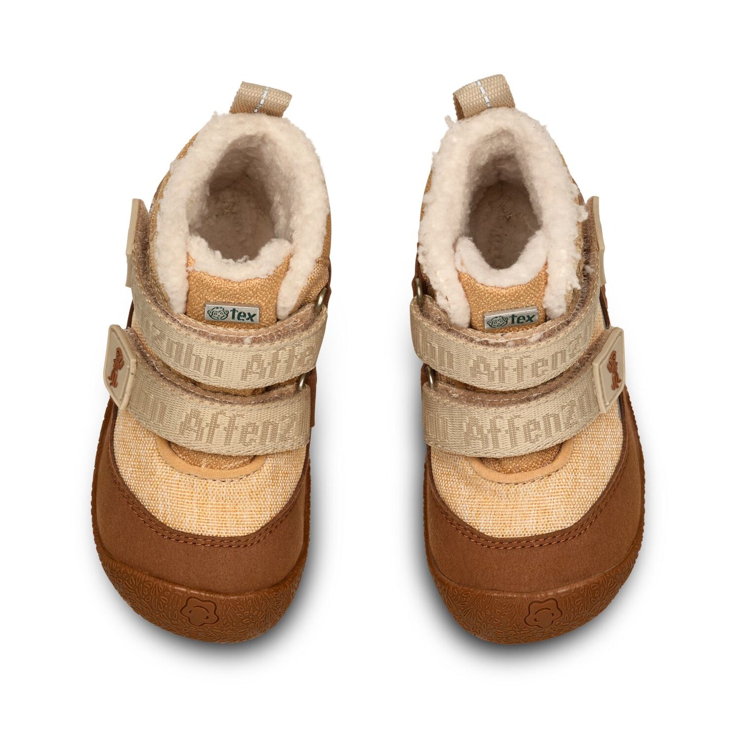 Langerhaltender veganer AFFENZAHN TEX Stiefel mit strapazierfähigem Obermaterial in Braun und Beige