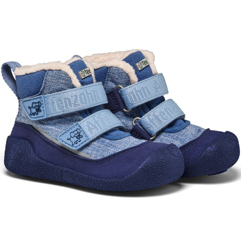 AFFENZAHN TEX Stiefel VEGAN SNUGGY ELEFANT - blau mit weichem Futter und strapazierfähigem Obermaterial
