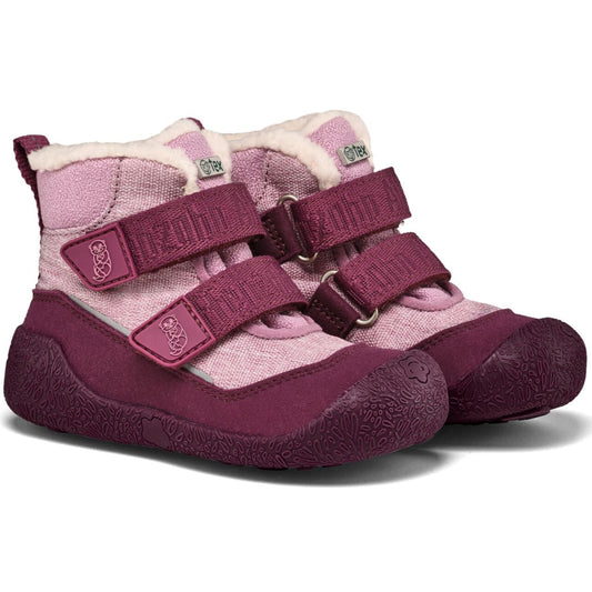 AFFENZAHN TEX Stiefel VEGAN SNUGGY OTTER in beere und rosa mit weichem Innenfutter