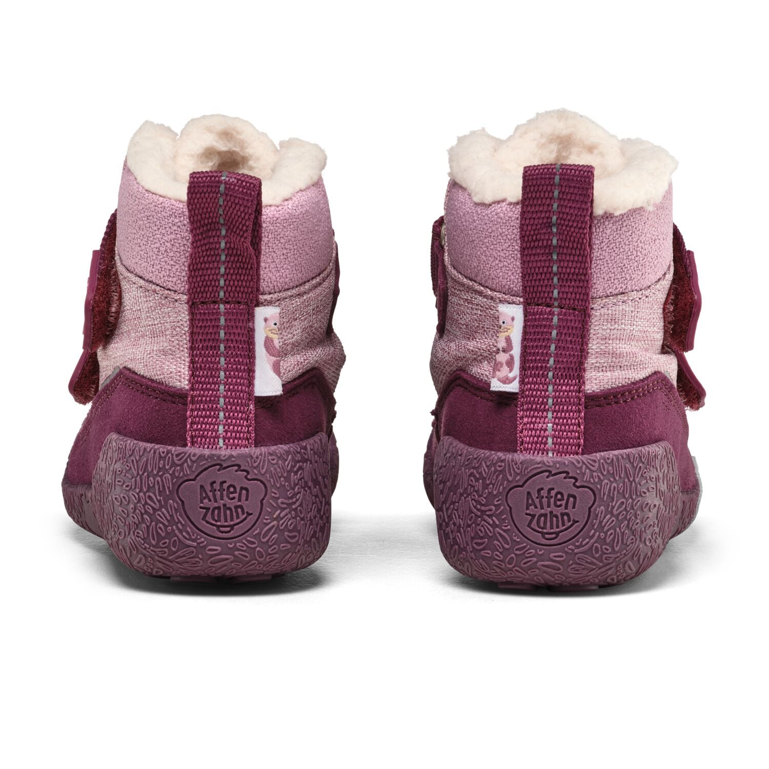 Kinderstiefel AFFENZAHN TEX Snuggy Otter in beere und rosa, perfekt für Winterwetter und Spaziergänge