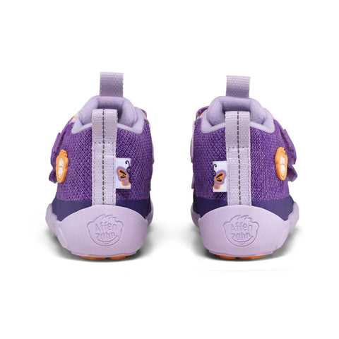 Rückansicht zweier lila AFFENZAHN Sneaker KNIT HAPPY SCHMETTERLING, Mesh-Obermaterial sichtbar
