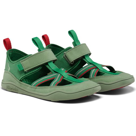 AFFENZAHN Barfuß Halbsandale VEGAN BREEZY FROSCH - grün / rot