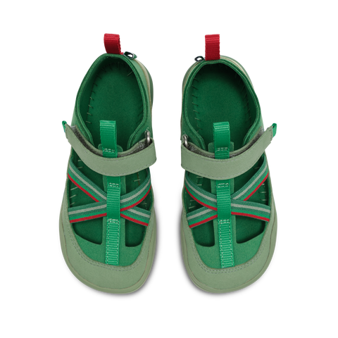 AFFENZAHN Barfuß Halbsandale VEGAN BREEZY FROSCH - grün / rot by AFFENZAHN