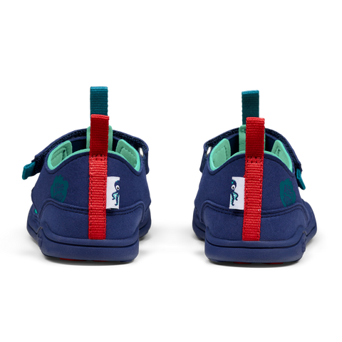 AFFENZAHN Barfuß Halbsandale VEGAN BREEZY OKTOPUS - navy / türkis by AFFENZAHN