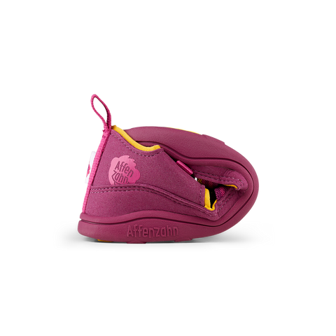 AFFENZAHN Barfuß Halbsandale VEGAN BREEZY VOGEL - beere / gelb by AFFENZAHN