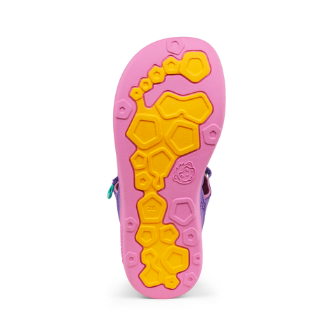 AFFENZAHN Barfuß Halbsandale VEGAN BREEZY KREATIV TUKAN - lila / pink / bunt by AFFENZAHN