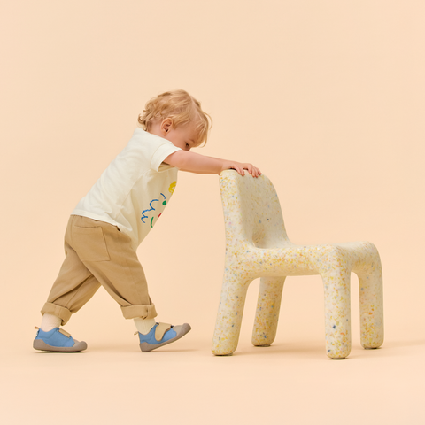 AFFENZAHN Barfuß Halbschuh SMALLY ROBBE - blau / grau / beige by AFFENZAHN