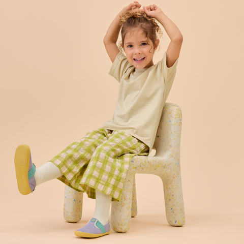 AFFENZAHN Hausschuh VEGAN DREAMY Nashorn - flieder / gelb by AFFENZAHN