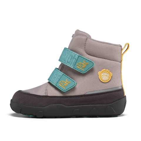 AFFENZAHN TEX Stiefel VEGAN COMFY NASHORN - grau / gelb / türkis
