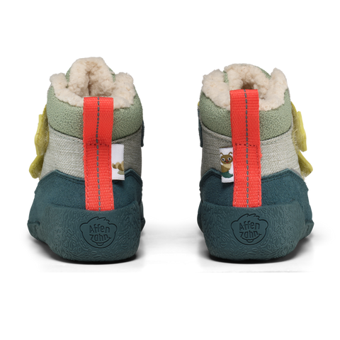 AFFENZAHN TEX Stiefel VEGAN SNUGGY RAUPE - tanne / kiwi / rotorange