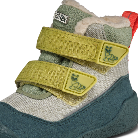 AFFENZAHN TEX Stiefel VEGAN SNUGGY RAUPE - tanne / kiwi / rotorange