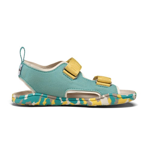AFFENZAHN Barfuß Sandale VEGAN AIRY NASHORN - türkis / buttergelb by AFFENZAHN