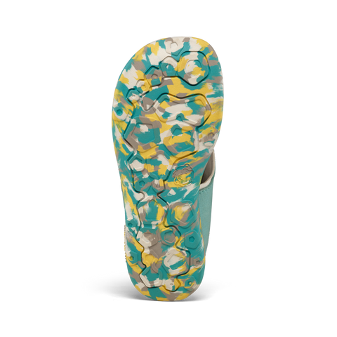 AFFENZAHN Barfuß Sandale VEGAN AIRY NASHORN - türkis / buttergelb by AFFENZAHN